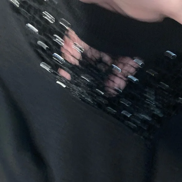 Bill Blass Vintage Black Knit Dress with Beaded Detail Medium Holiday Party - Picture 8 of 8